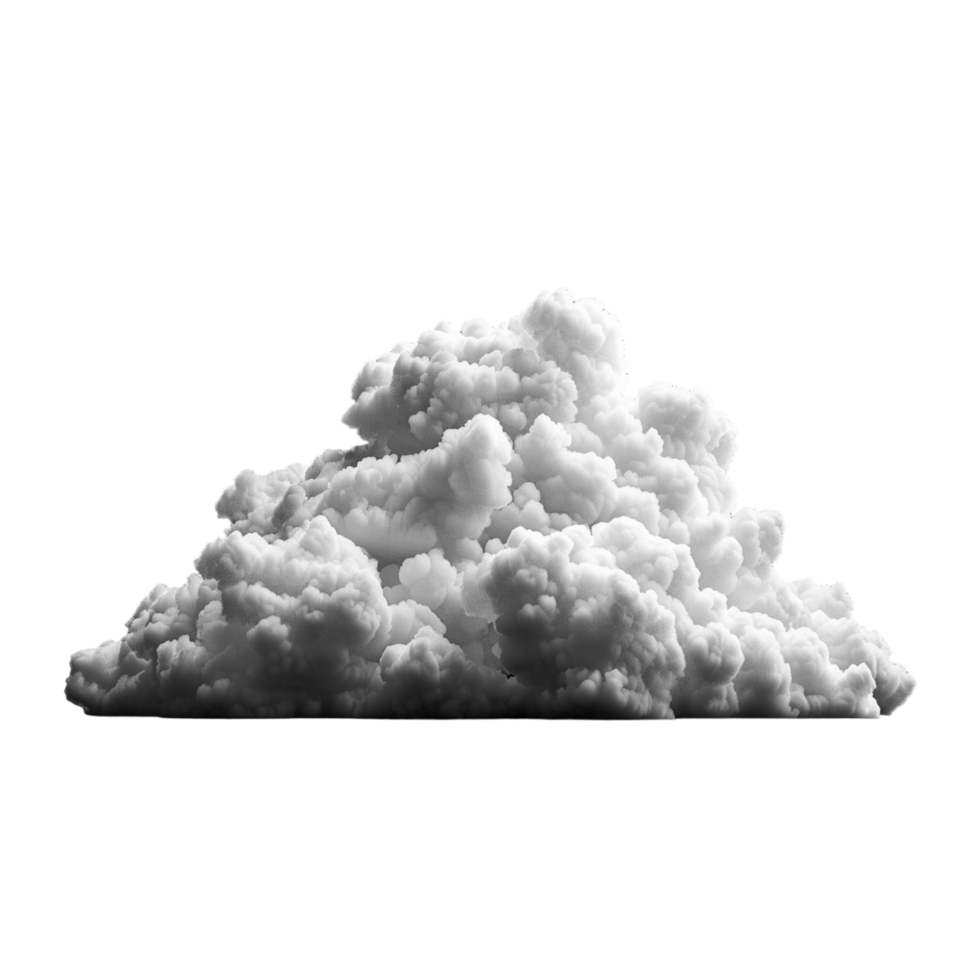 Large Gray Cumulus Cloud Formation Isolated Against White Background png