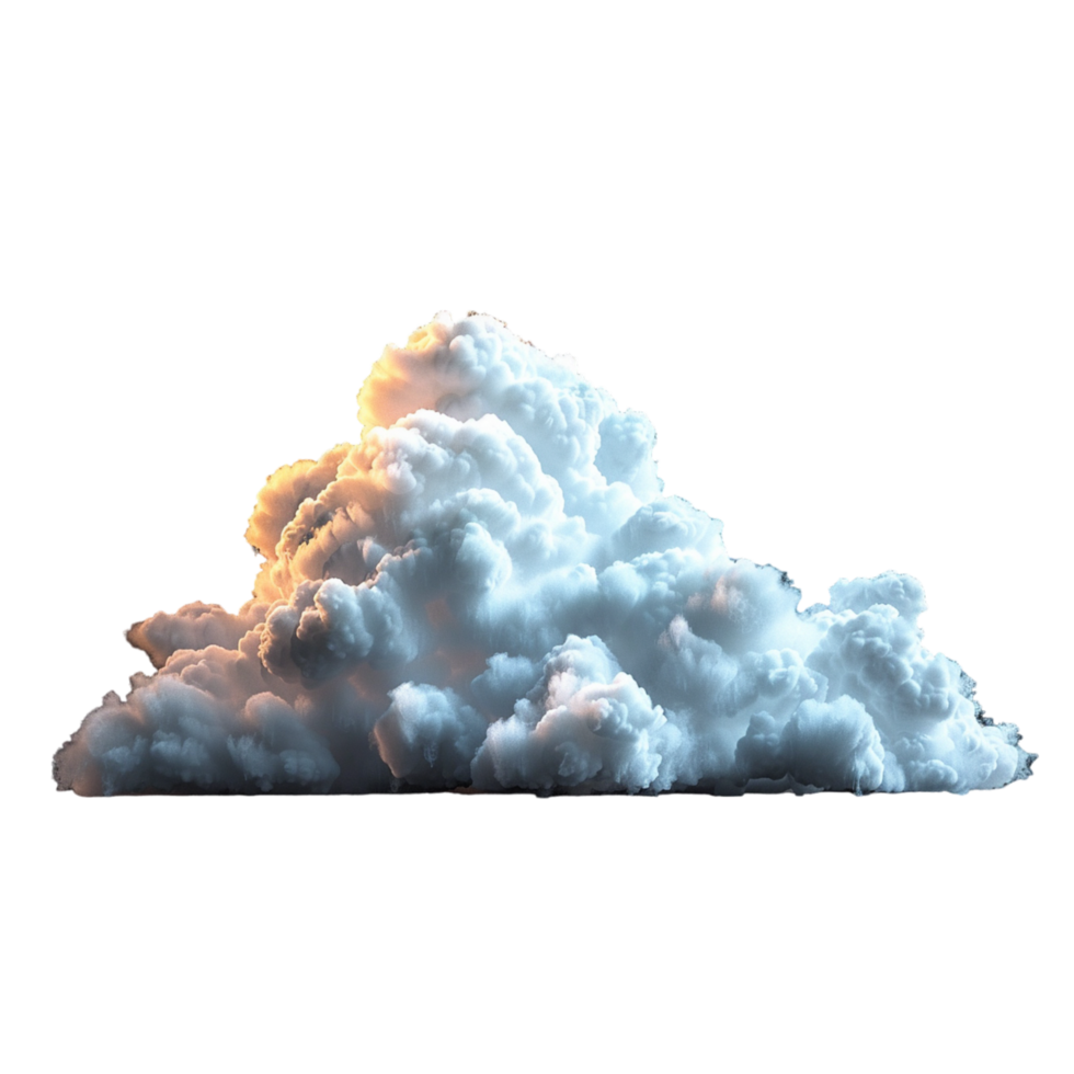 Large Cumulus Cloud Illuminated By Sunset Light png