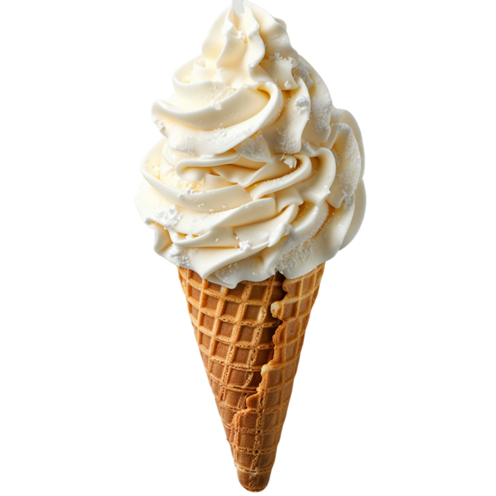 Soft Serve Ice Cream Cone Isolated on White Background png