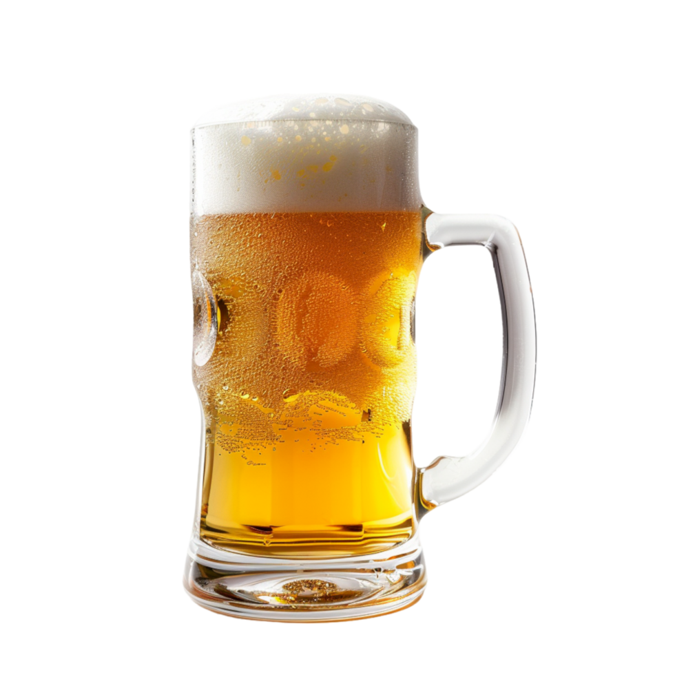 Cold Beer in a Glass Mug With Condensation png
