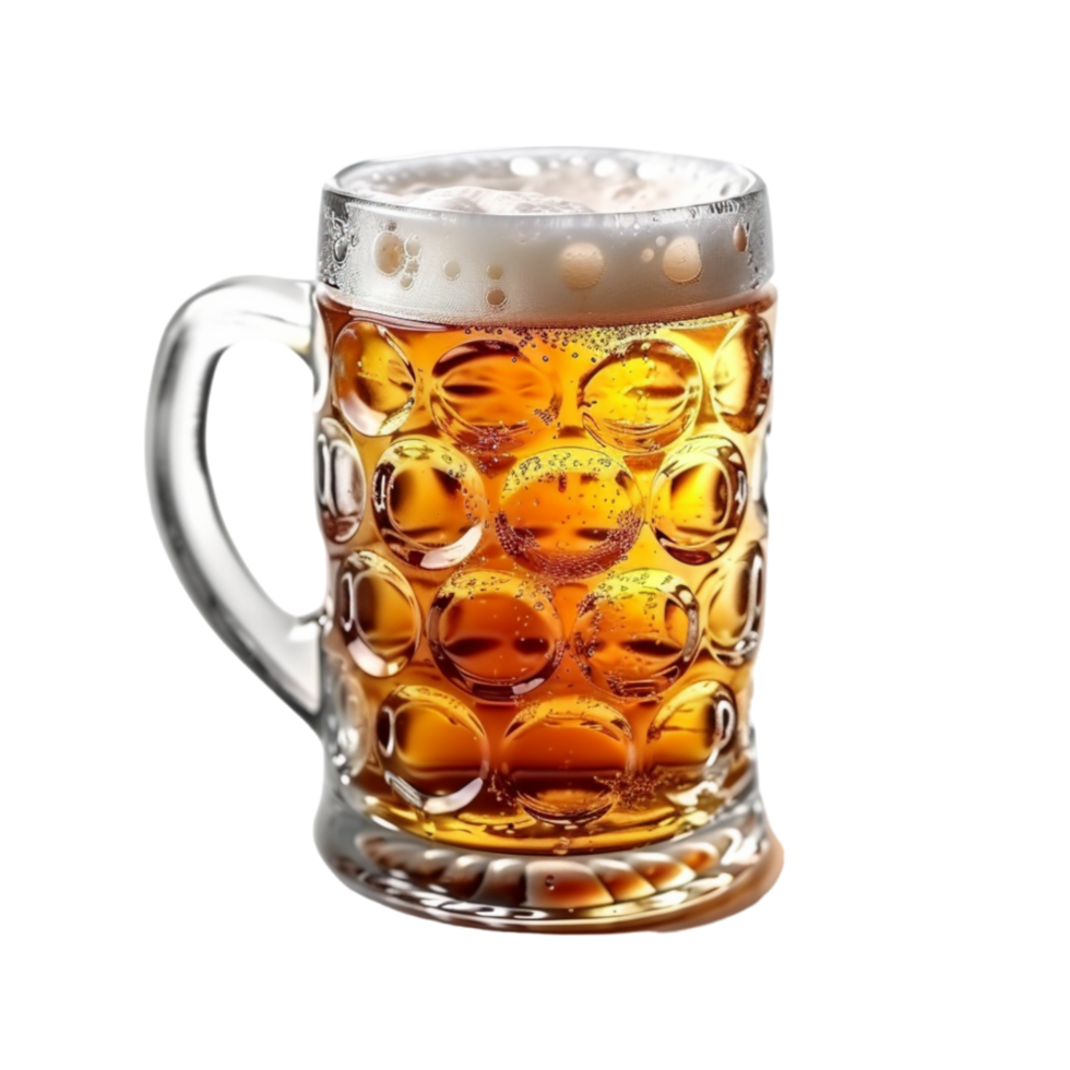 vol glas van bier in een traditioneel Duitse mok png