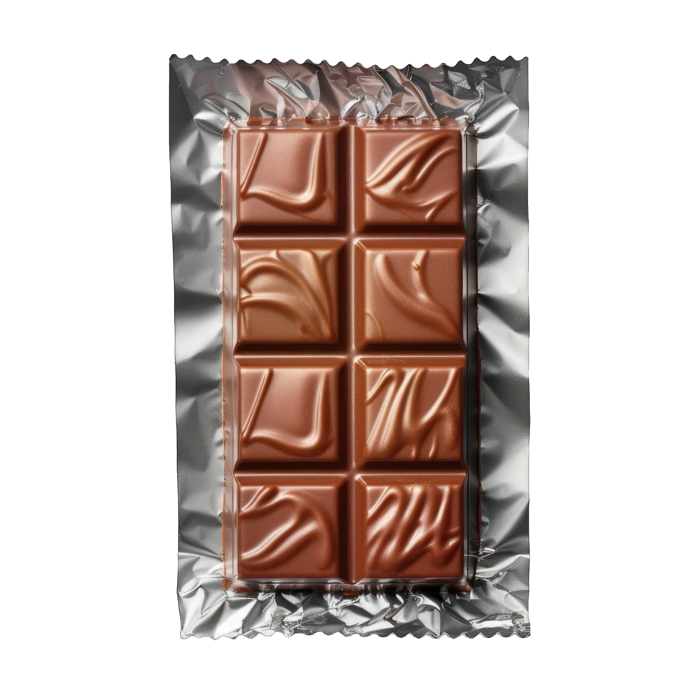 Single Milk Chocolate Bar in Silver Wrapper png