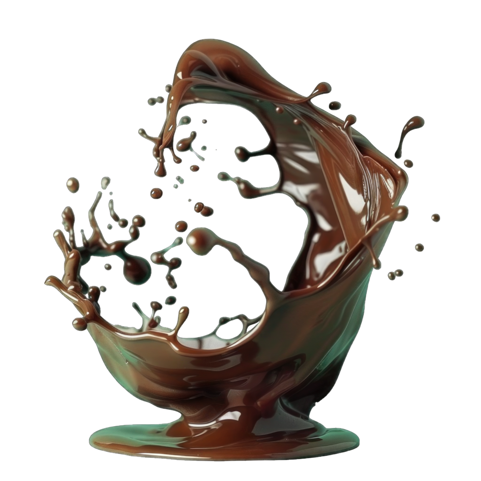 A 3D Render of a Chocolate Splash png