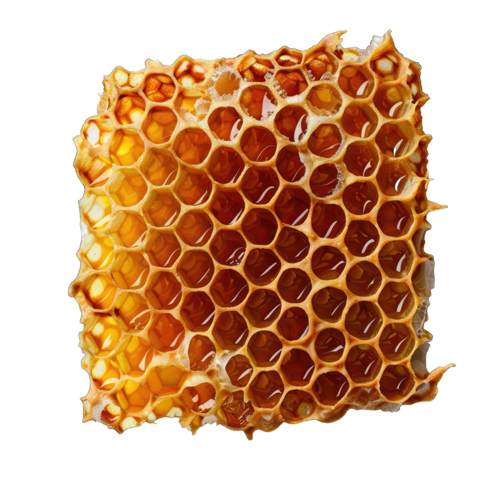 Close Up of Honeycomb With Honey Isolated on Transparent Background png