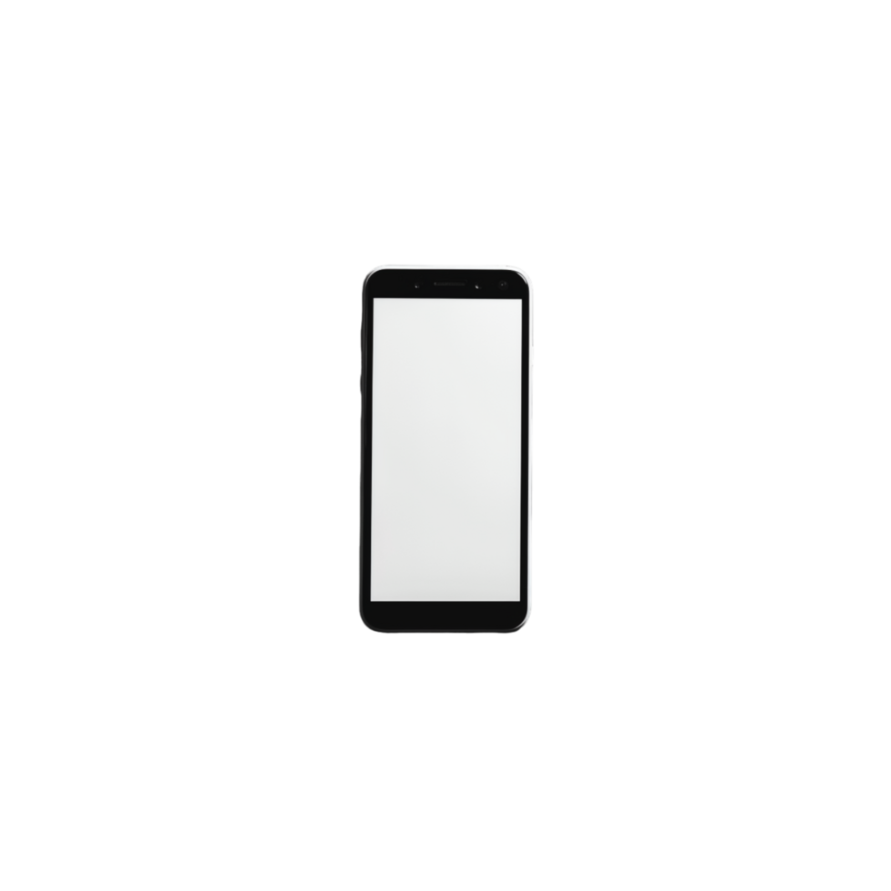 Black Smartphone With Blank Screen on White and Gray Checkered Background png