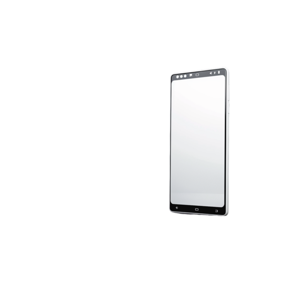 White Smartphone With Blank Screen on Checkered Background png