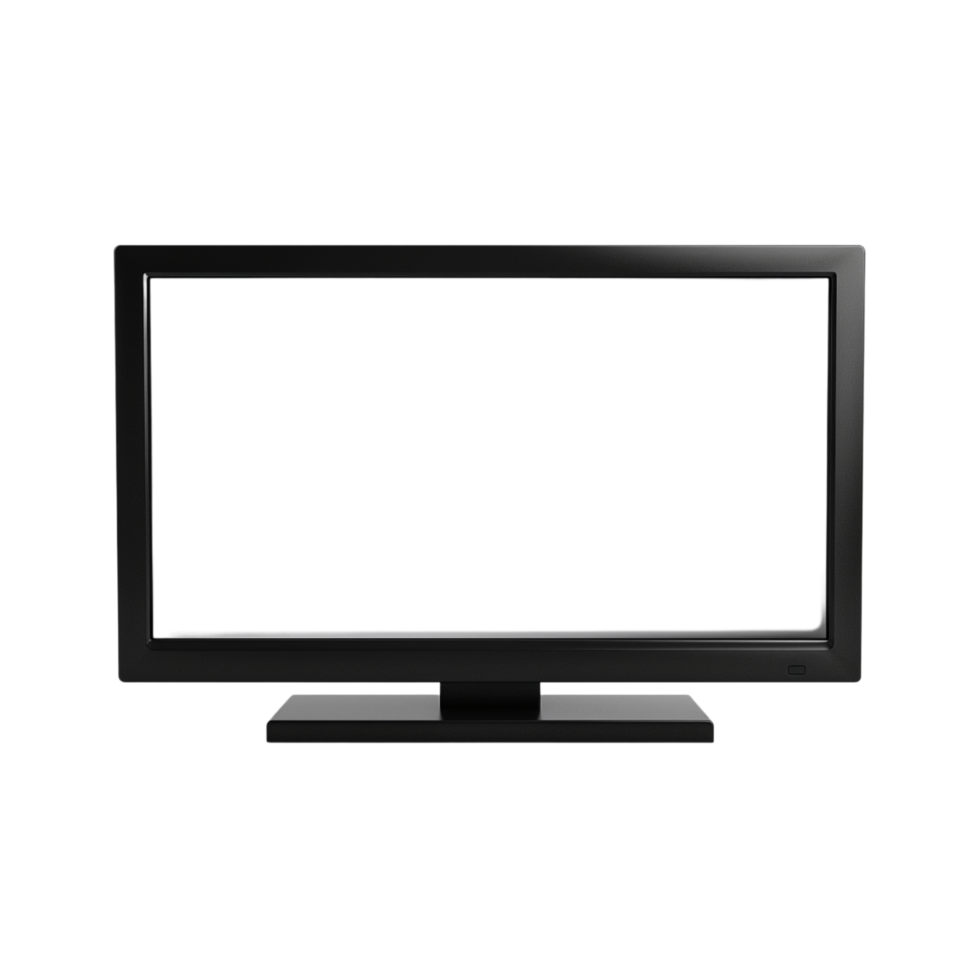 Black Flat Screen Television Isolated On White Background png