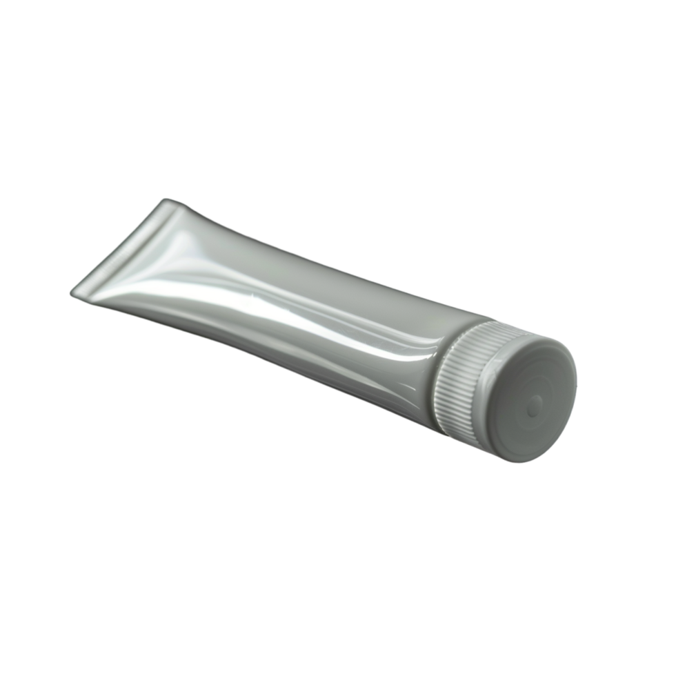 A Silver Plastic Tube With a White Cap png