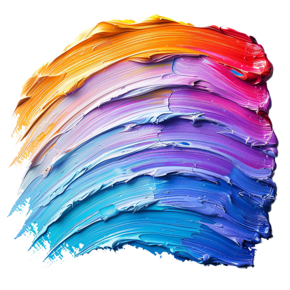 Abstract Curved Strokes of Colorful Oil Paint png