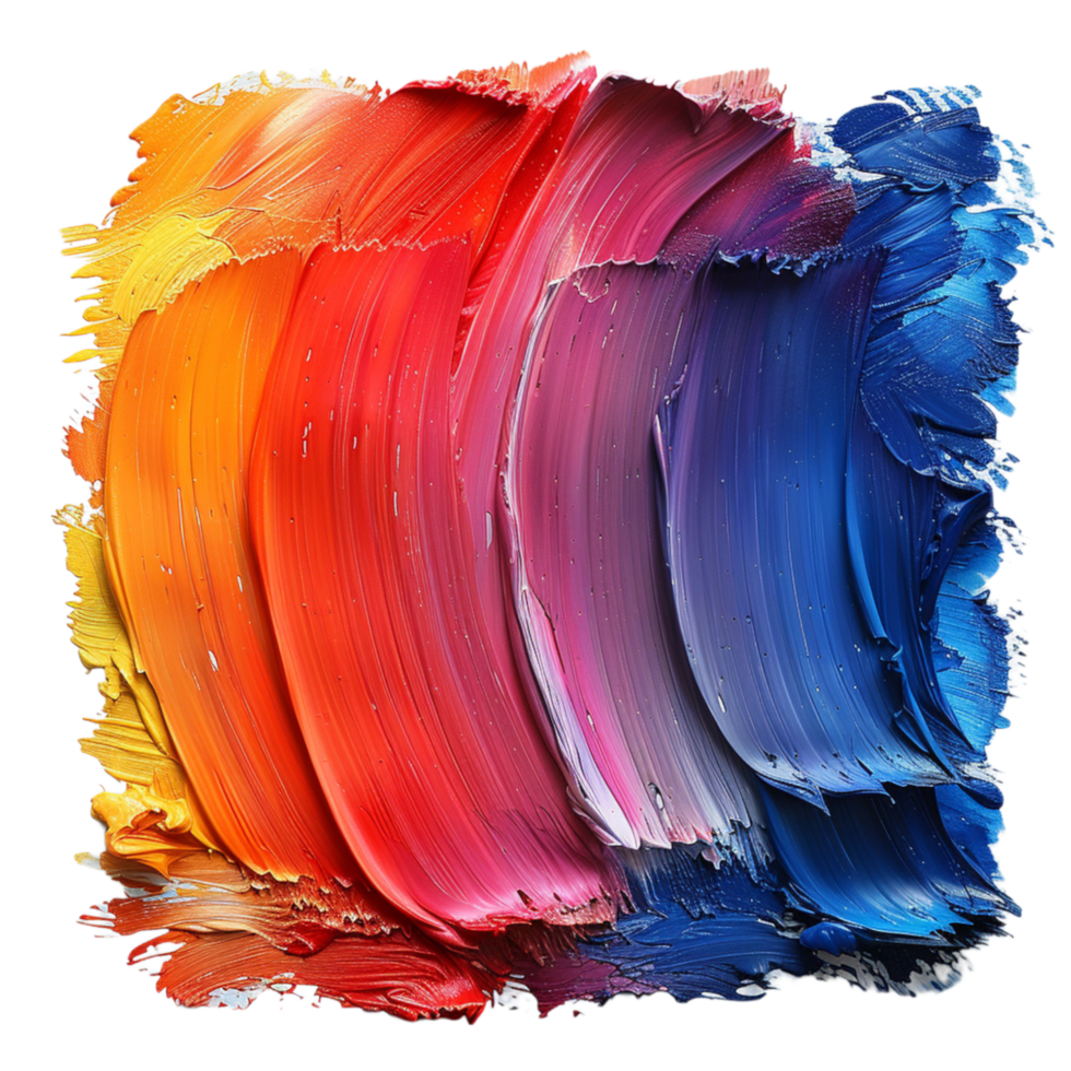 Abstract Oil Paint Swirls in Yellow, Orange, Red, Pink, Purple, and Blue png