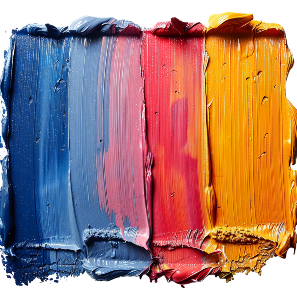 Close-Up of Blue, Pink, and Yellow Oil Paint Swirls png
