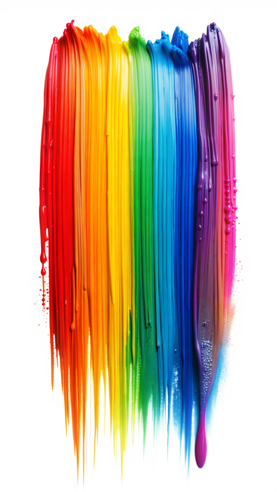 Colorful Paint Drips On White Background png