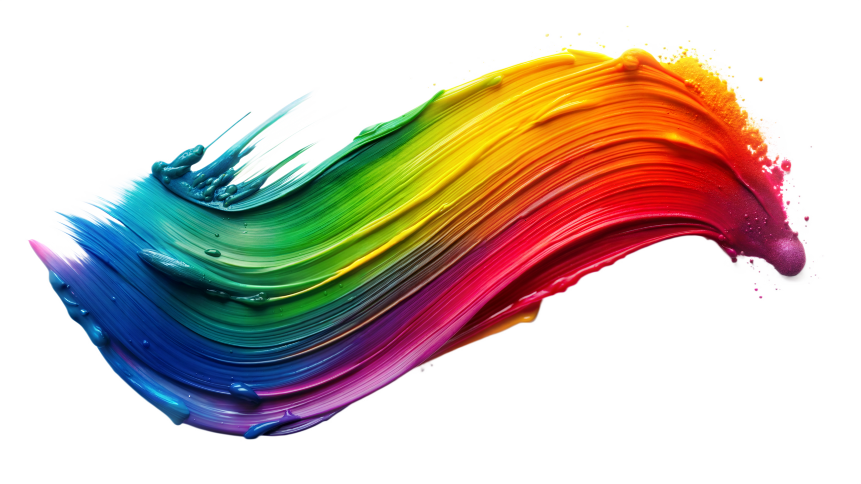 Colorful Rainbow Paint Stroke On Transparent Background png