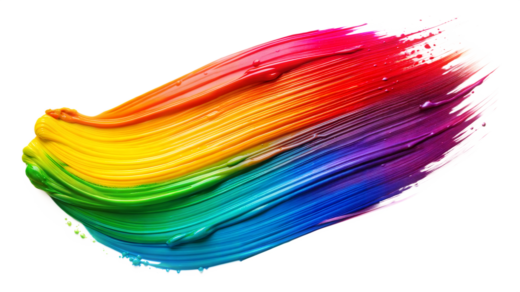 Abstract Rainbow Paint Stroke On White Background png