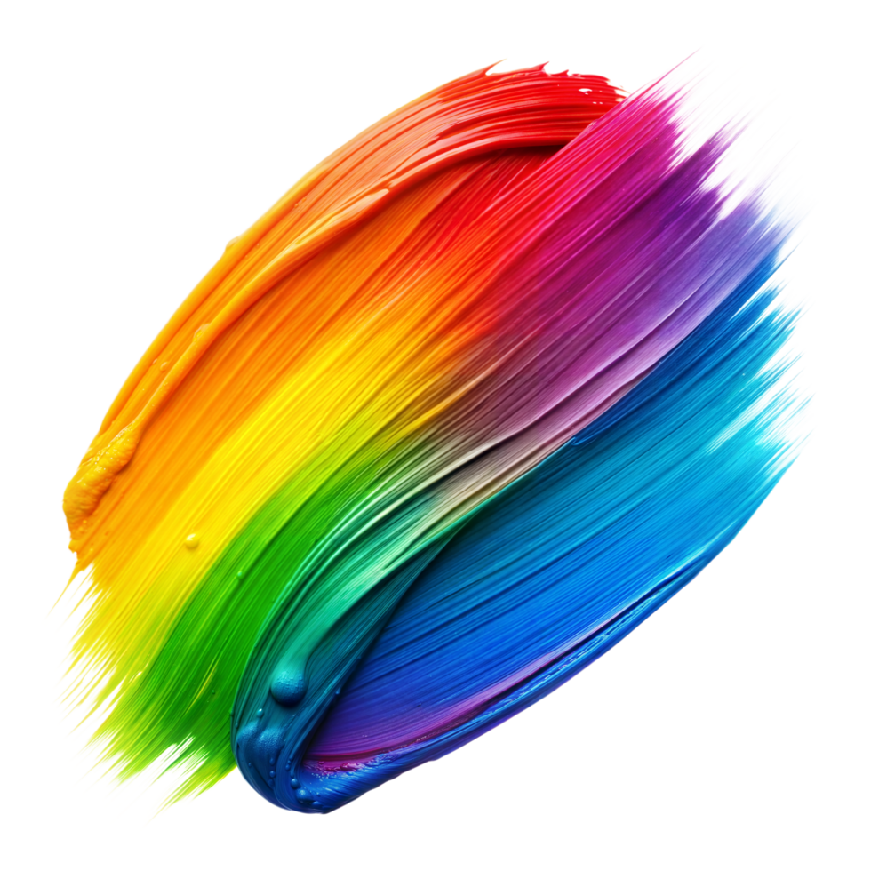 Colorful Paint Brush Stroke Isolated on Transparent Background png