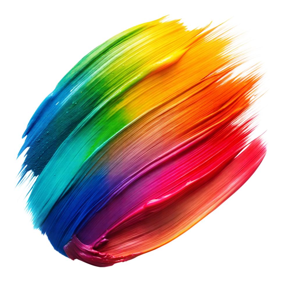 Abstract Rainbow Paint Stroke Isolated on Transparent Background png