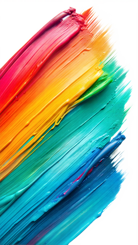 Colorful Abstract Paint Brush Strokes On White Background png
