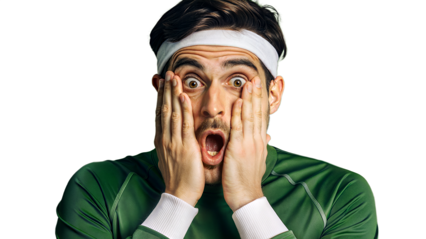 Shocked Athlete With Hands On Face png
