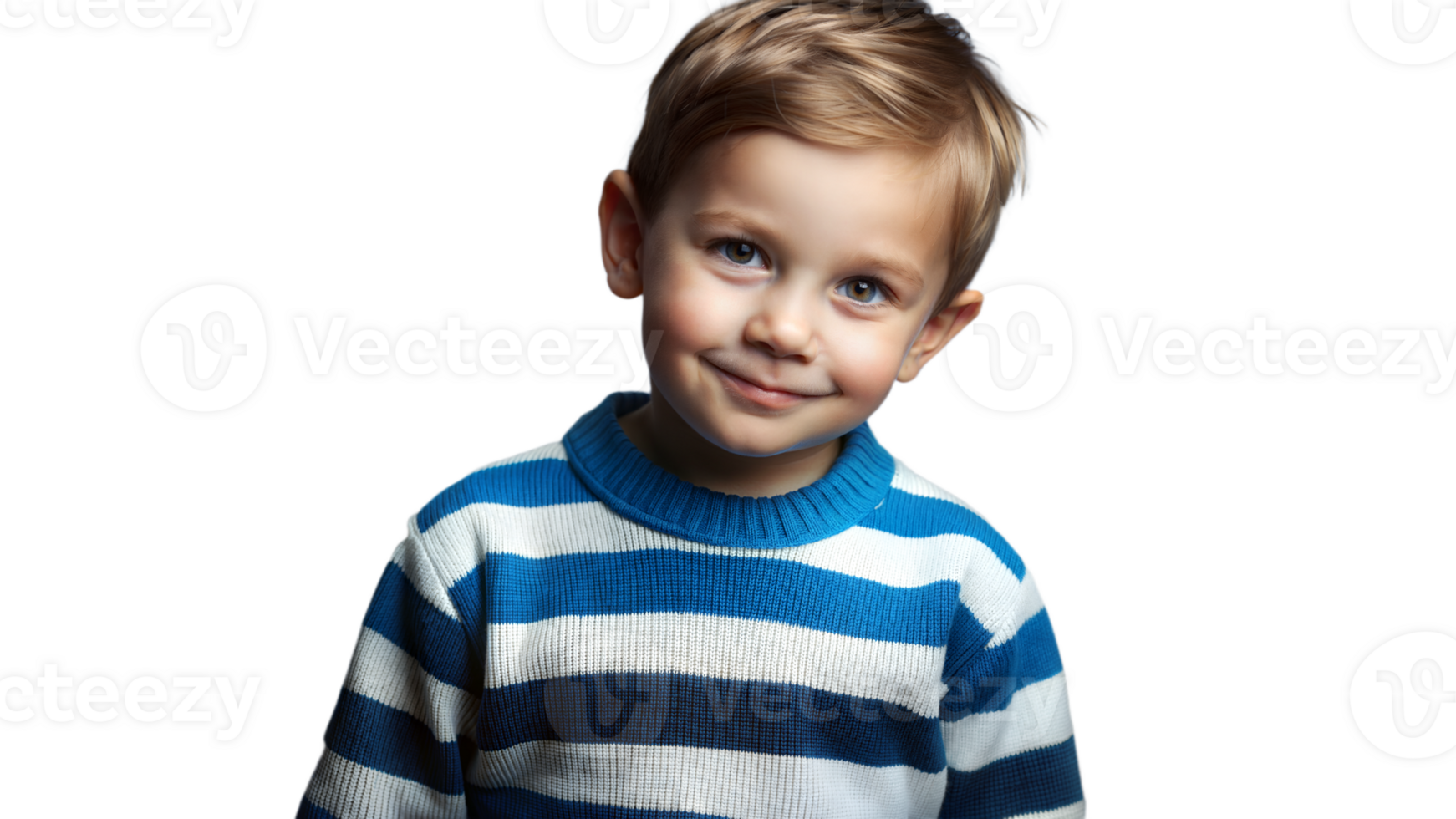 Young Boy Wearing Blue And White Striped Sweater Smiling At The Camera png