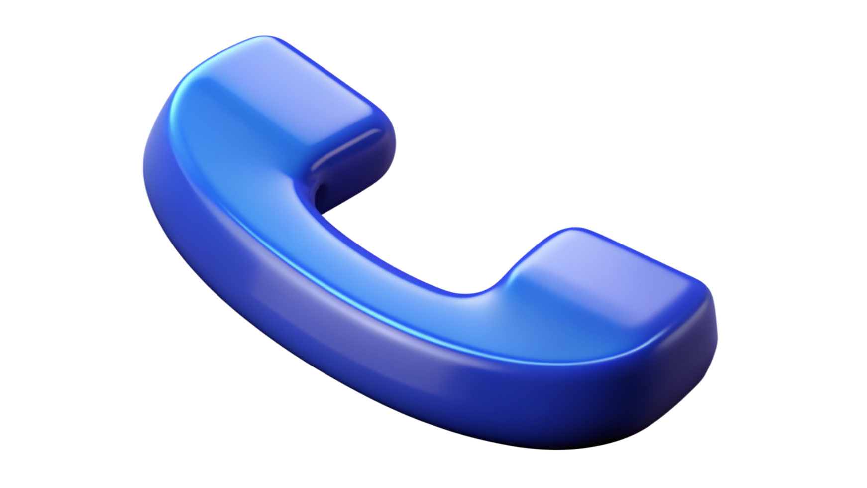 Blue 3D Phone Icon Isolated on Transparent Background png