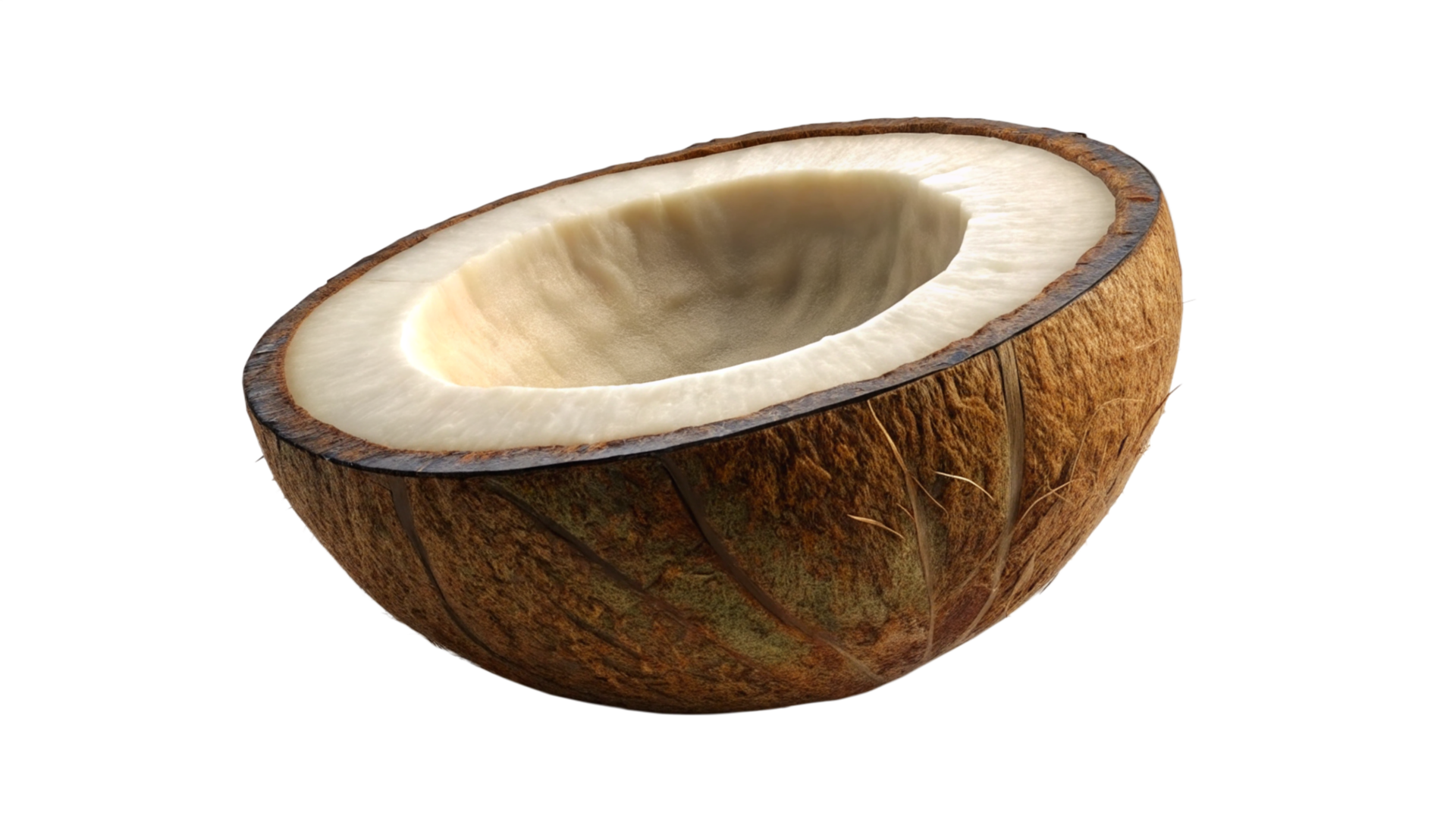 Half Coconut Shell Isolated on White Background 47832505 PNG
