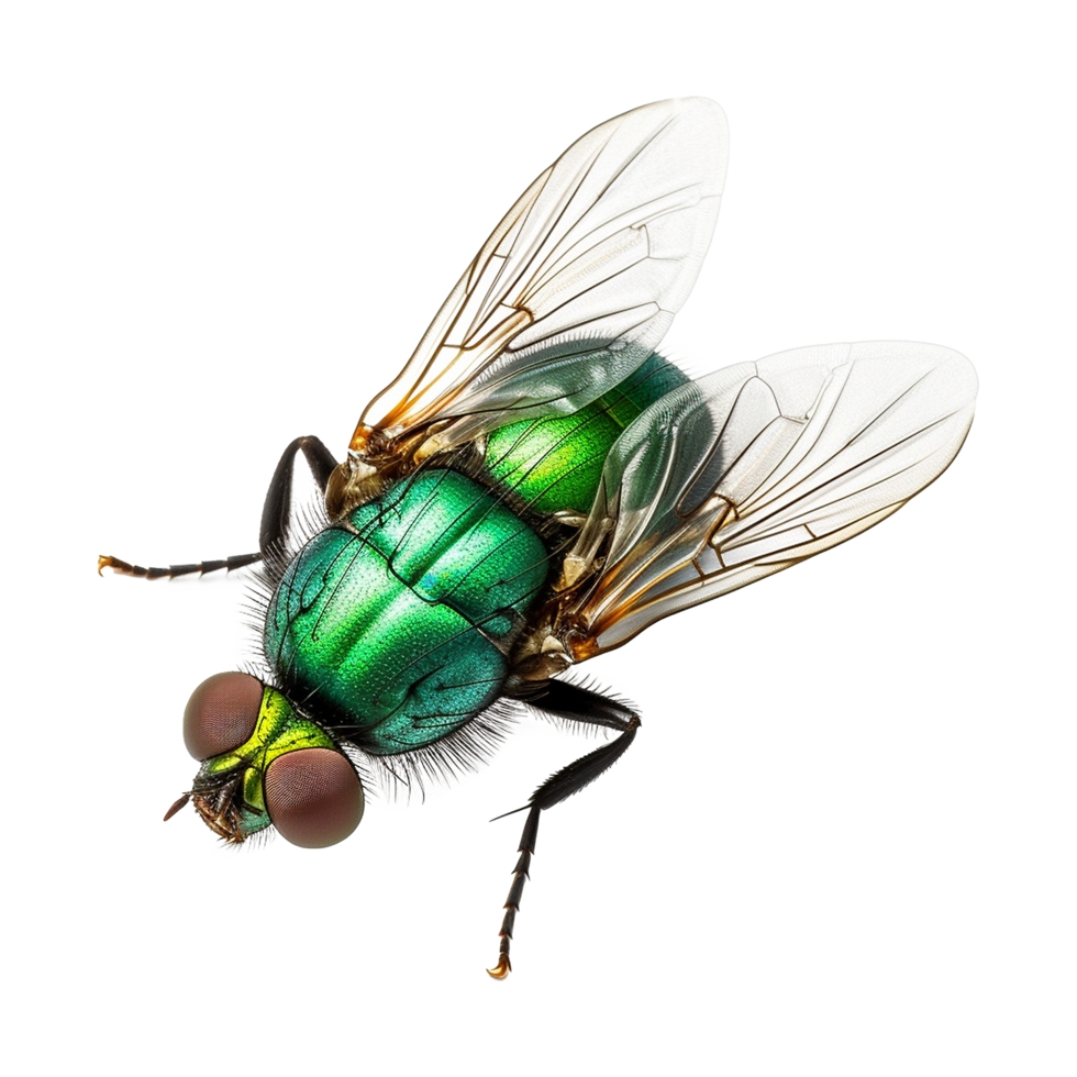 comum verde garrafa mosca topo Visão isolado em transparente fundo png