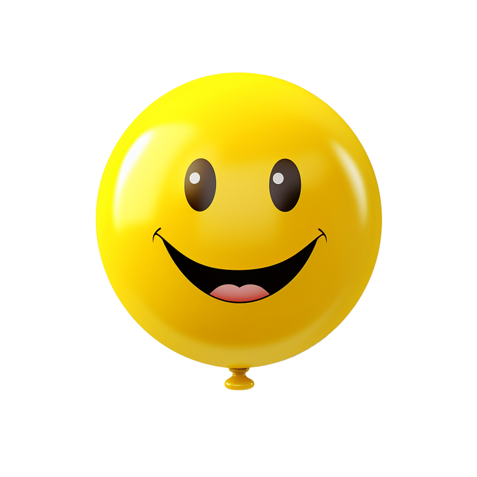 Yellow 3d Emoji isolated on transparent background png