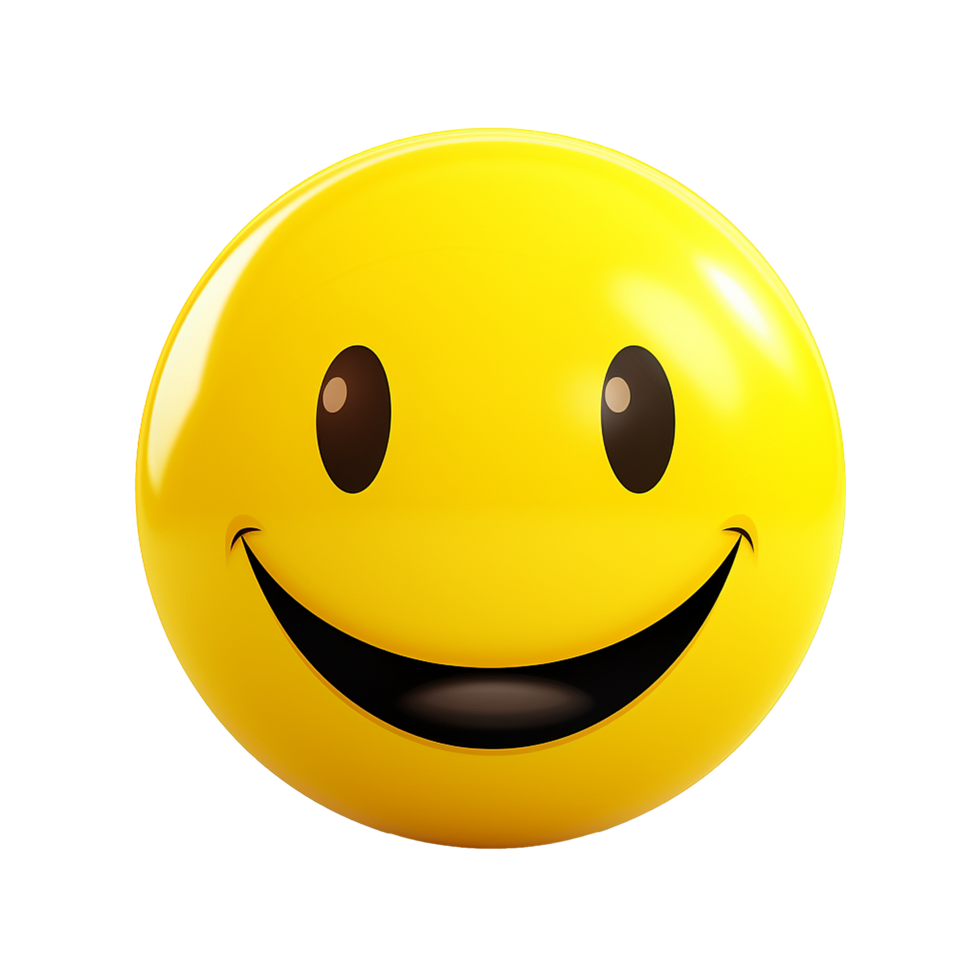 Yellow 3d Emoji isolated on transparent background png