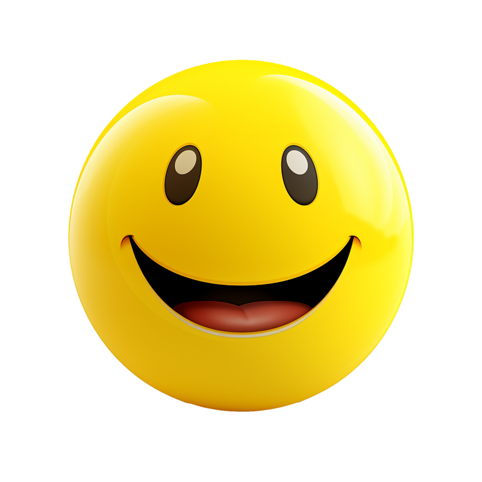 Yellow 3d Emoji isolated on transparent background png