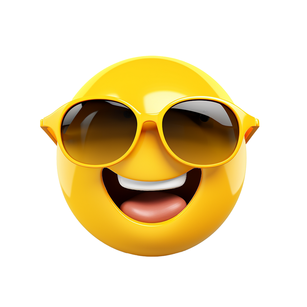 Yellow 3d Emoji isolated on transparent background png