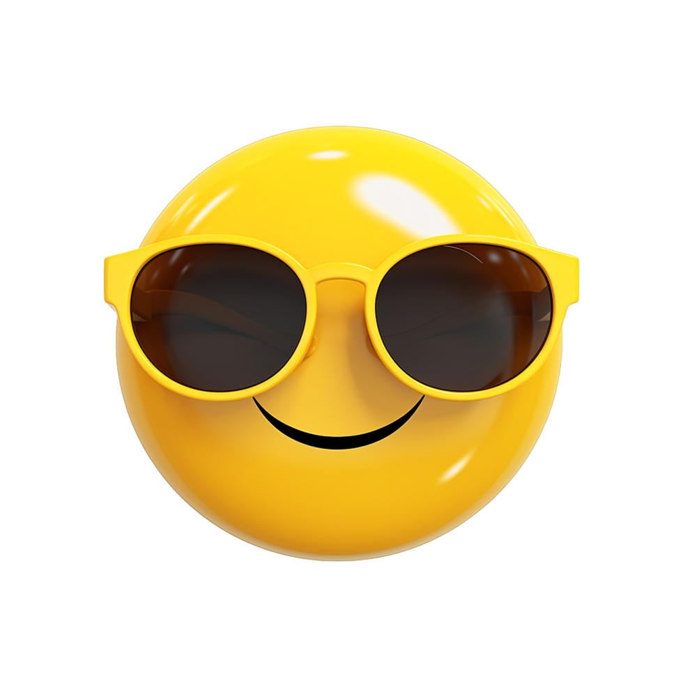 Yellow 3d Emoji isolated on transparent background png