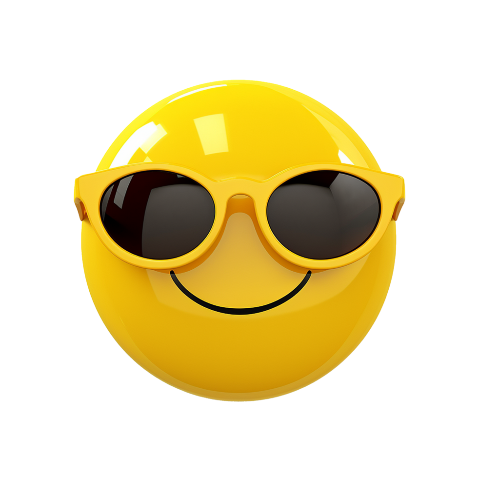 Yellow 3d Emoji isolated on transparent background png