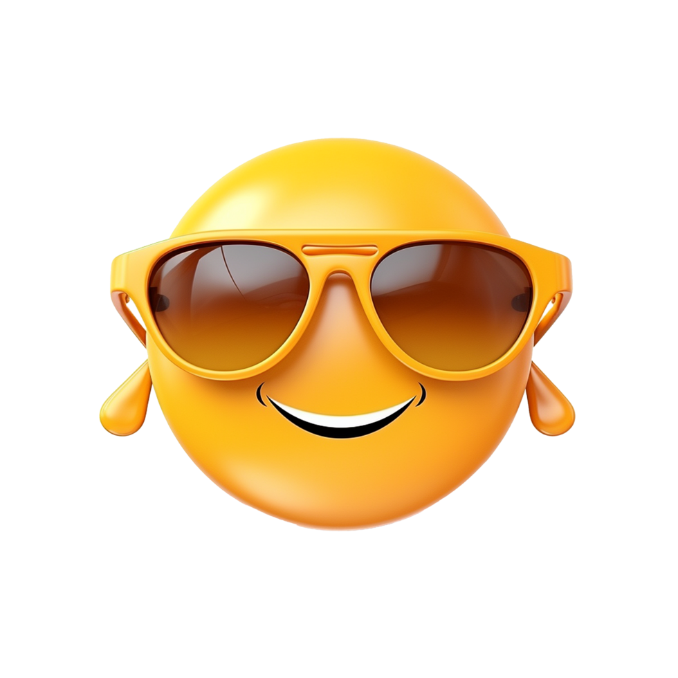 Yellow 3d Emoji isolated on transparent background png