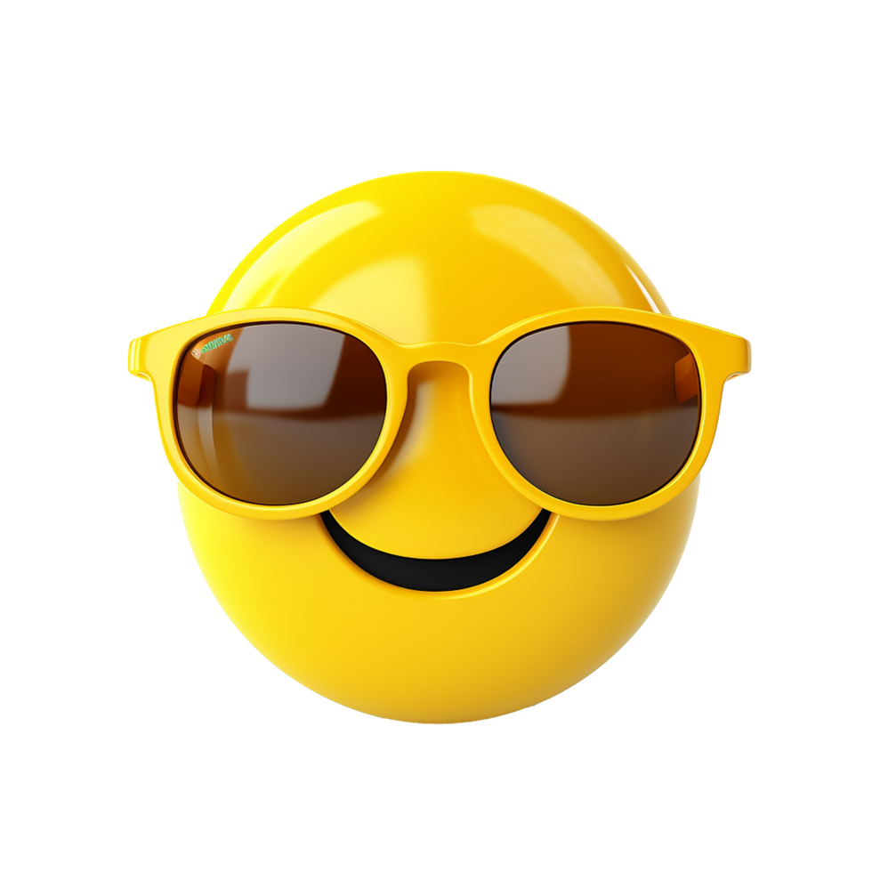 Yellow 3d Emoji isolated on transparent background png