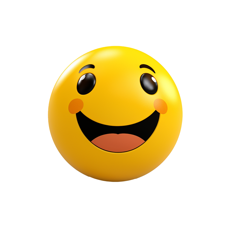 Yellow 3d Emoji isolated on transparent background png