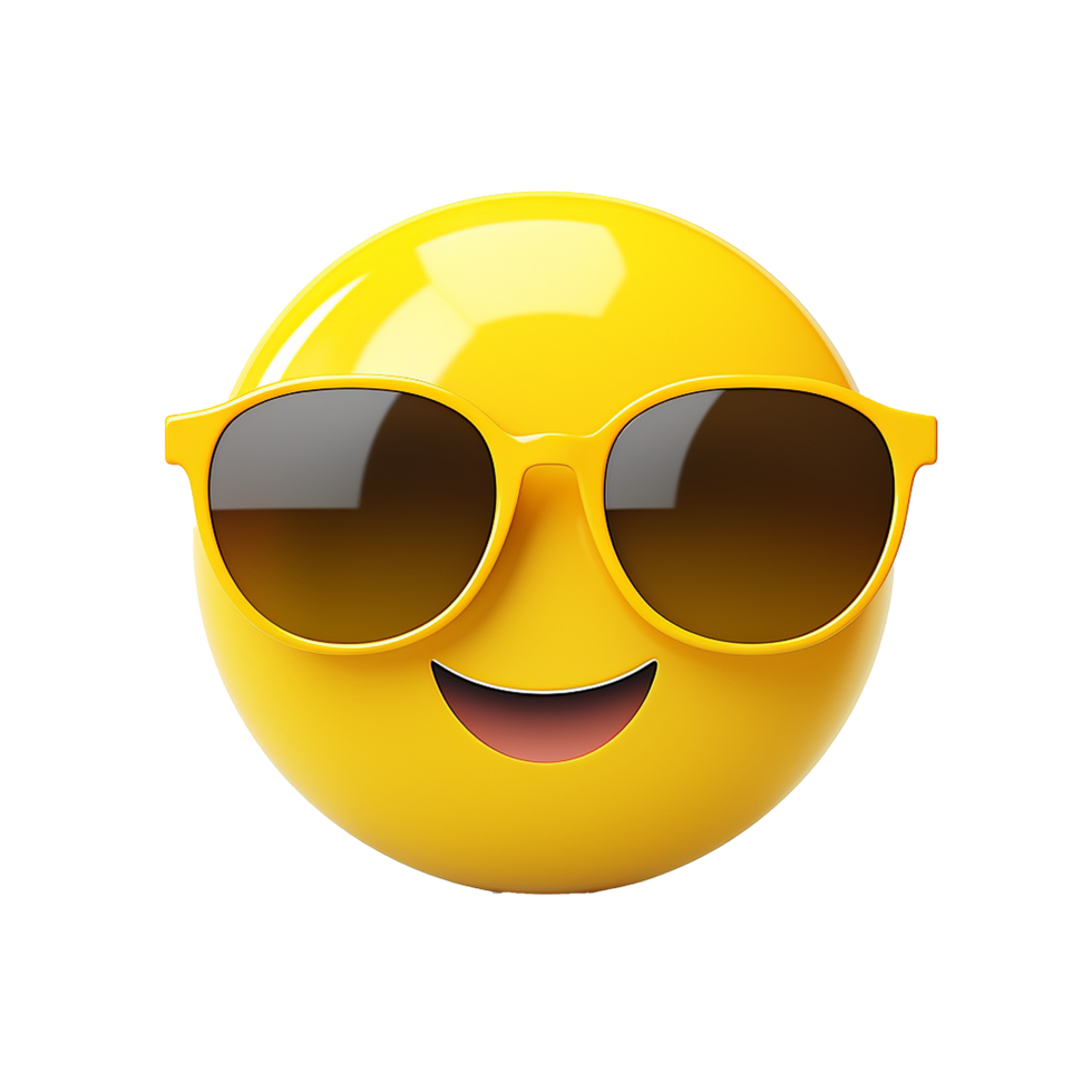 Yellow 3d Emoji isolated on transparent background png