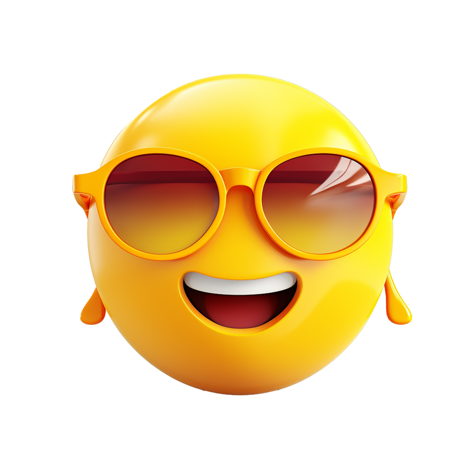 Yellow 3d Emoji isolated on transparent background png