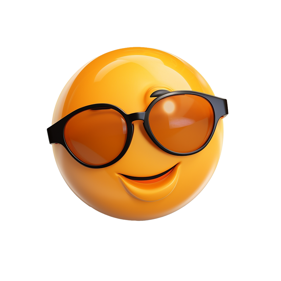 Yellow 3d Emoji isolated on transparent background png
