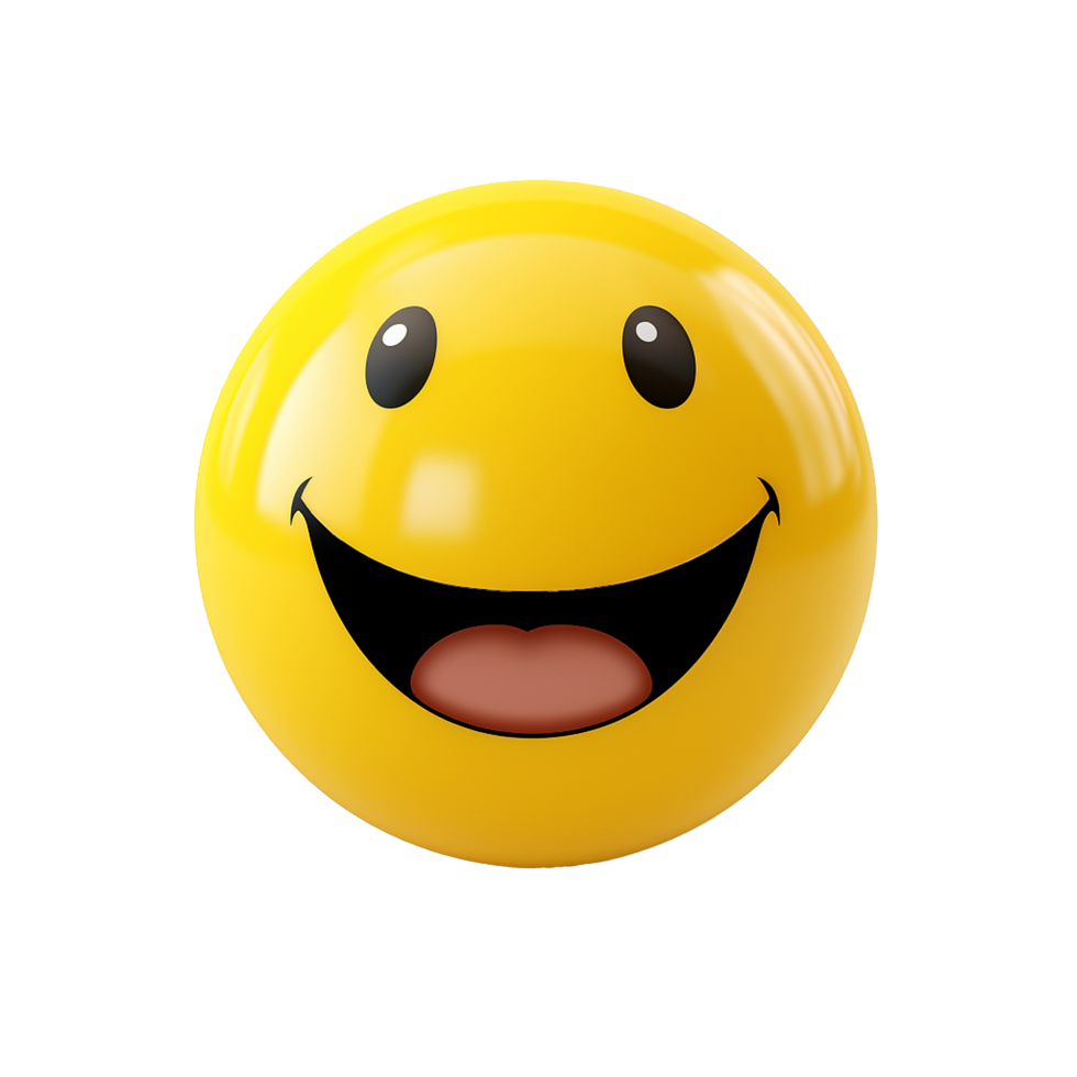 Yellow 3d Emoji isolated on transparent background png