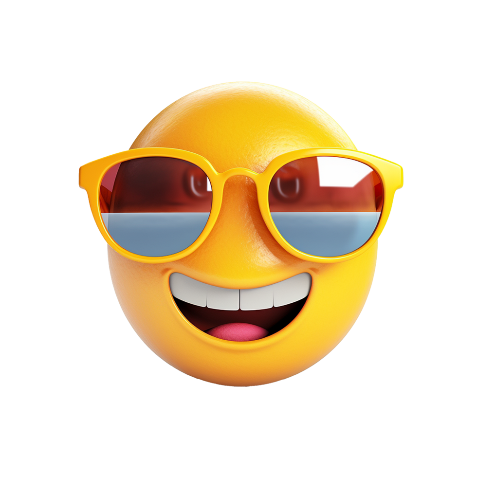 Yellow 3d Emoji isolated on transparent background png
