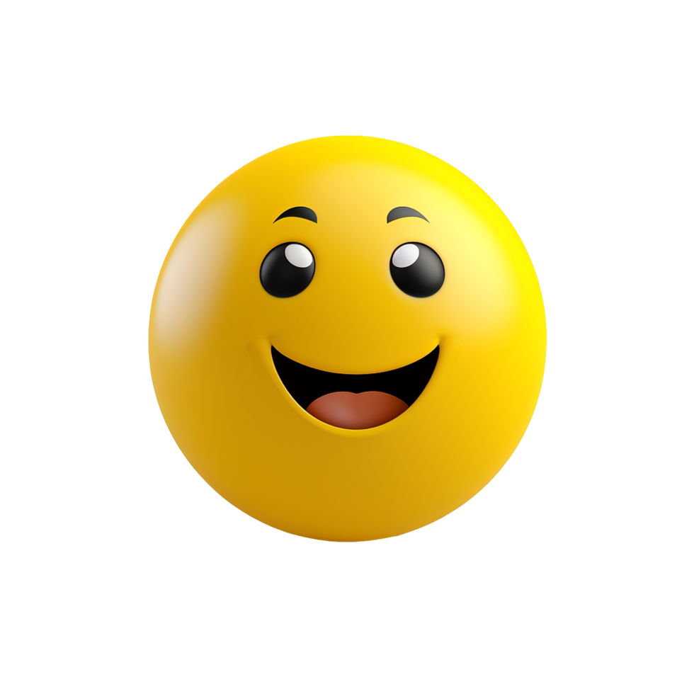 Yellow 3d Emoji isolated on transparent background png