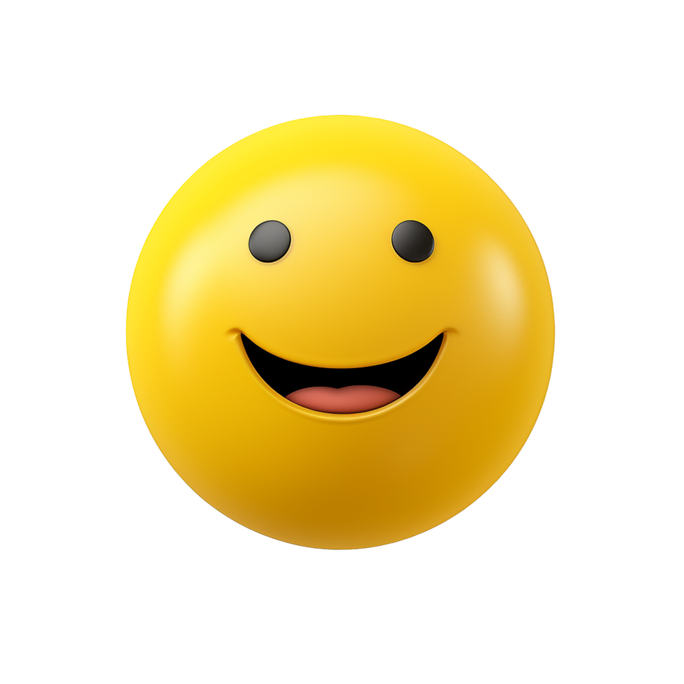 Yellow 3d Emoji isolated on transparent background png