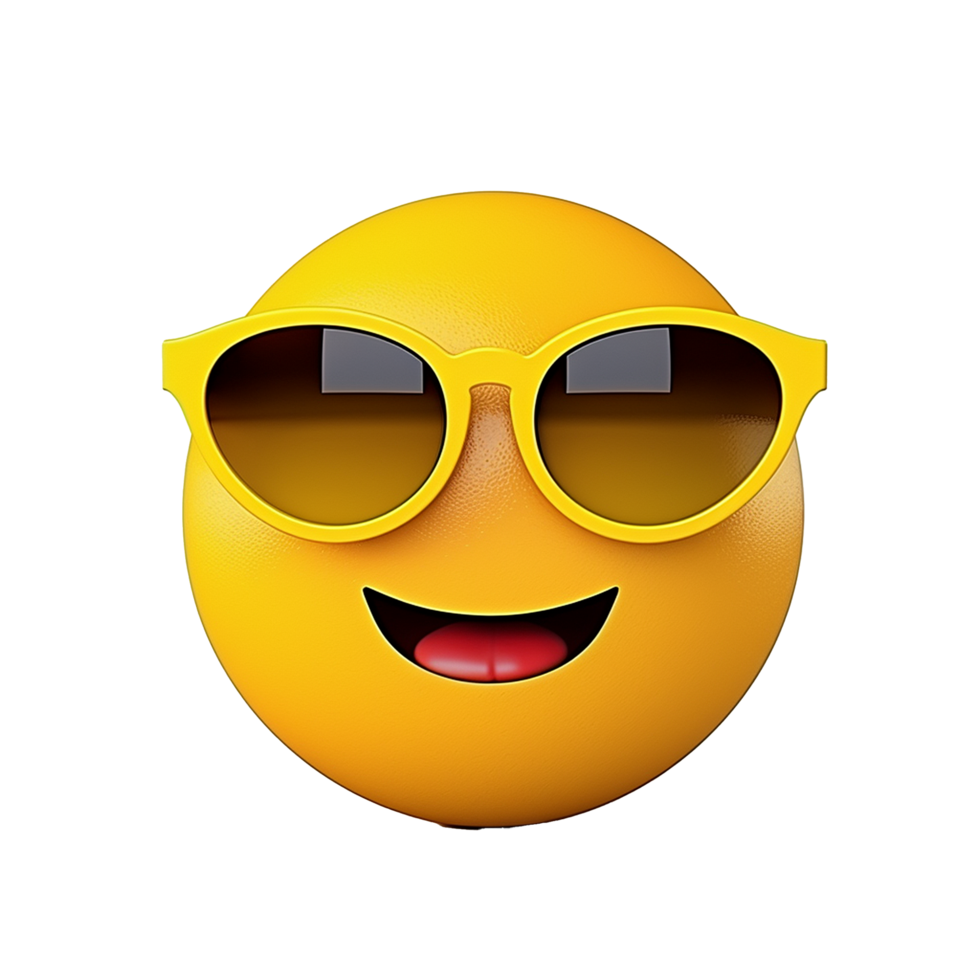 Yellow 3d Emoji isolated on transparent background png