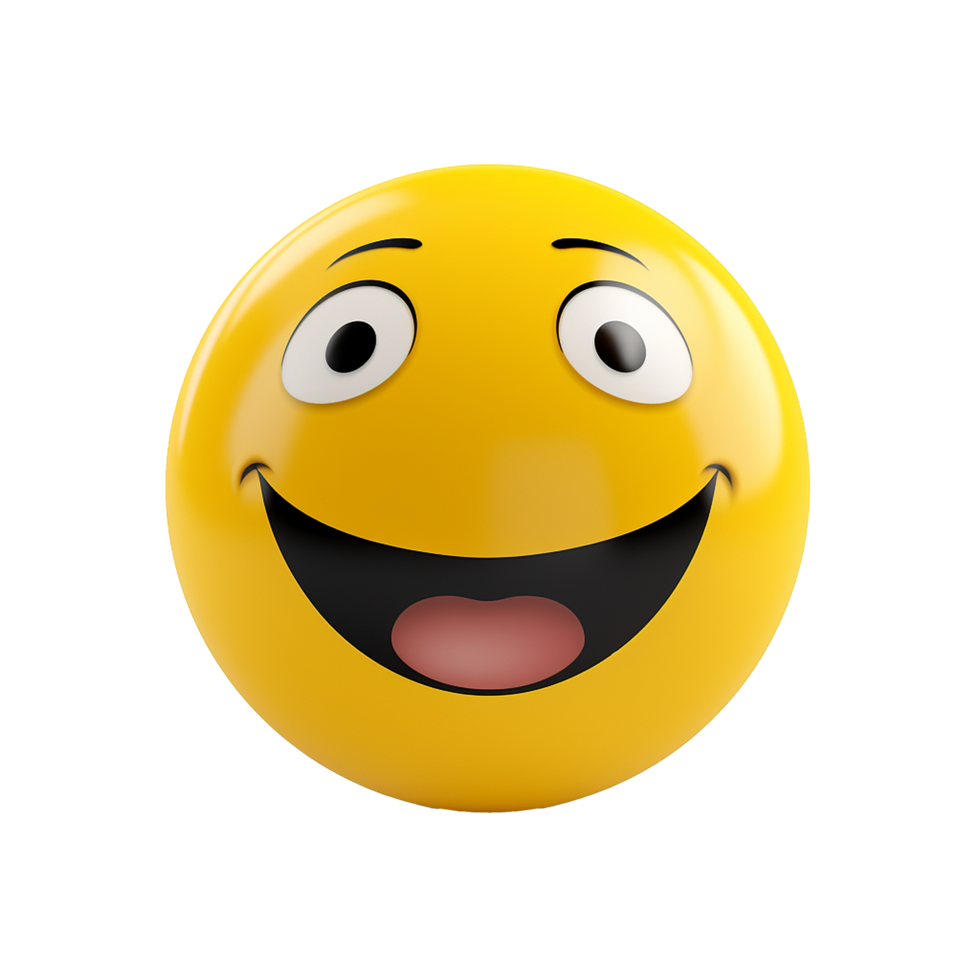 Yellow 3d Emoji isolated on transparent background png
