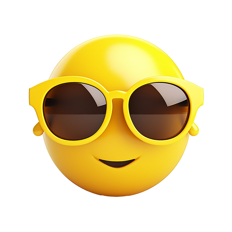 Yellow 3d Emoji isolated on transparent background png