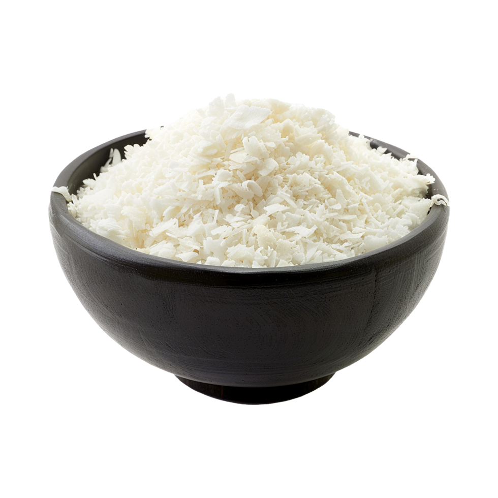Coconut flakes powder in bowl png