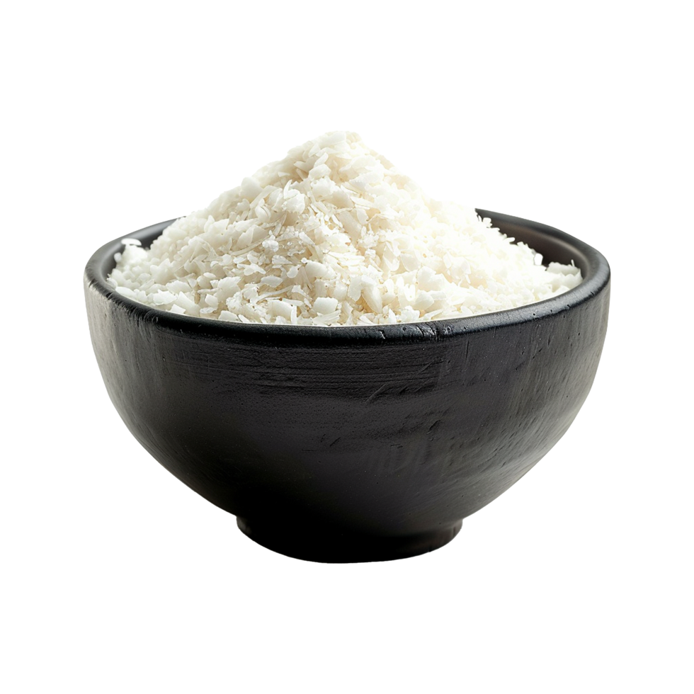 Coconut flakes powder in bowl png
