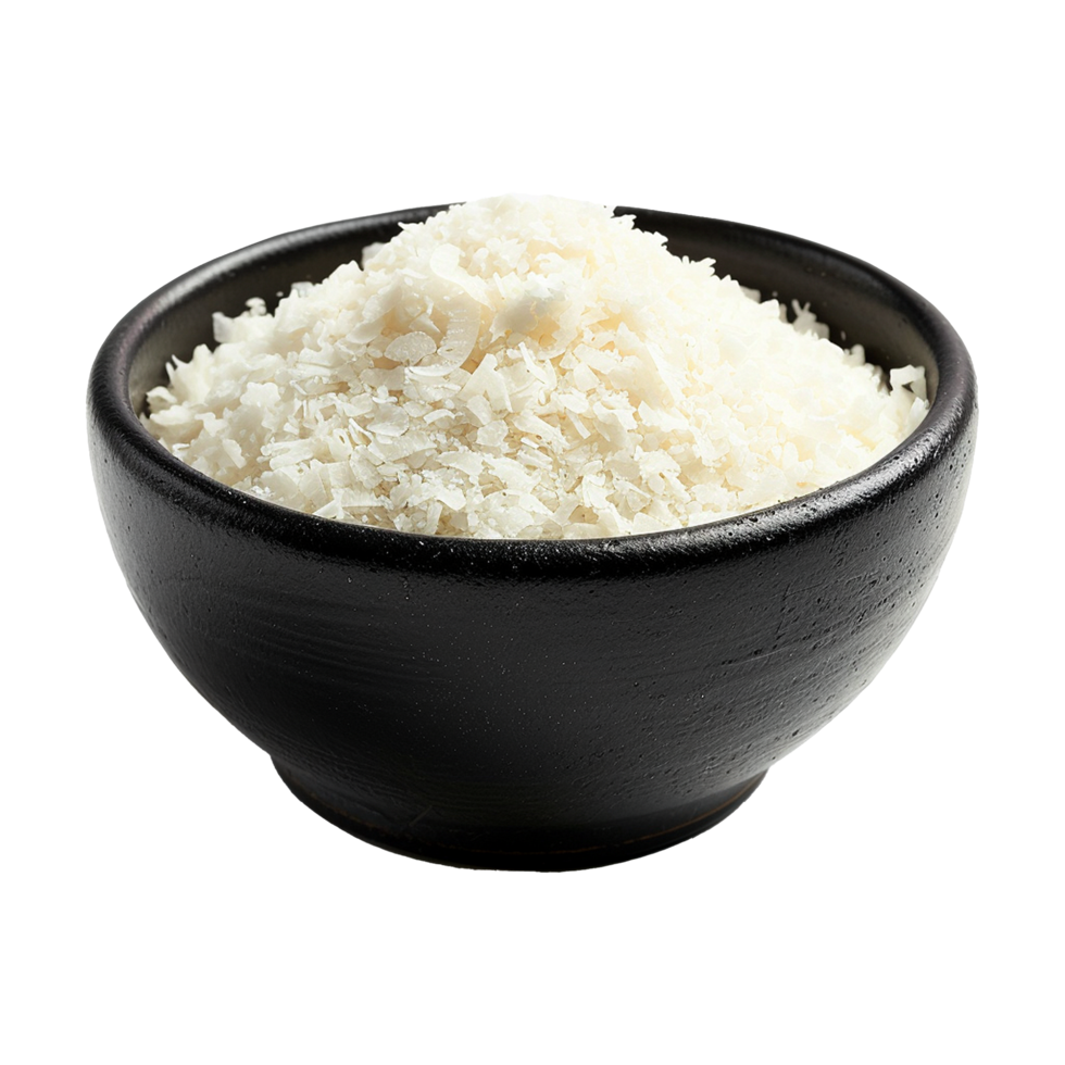 Coconut flakes powder in bowl png