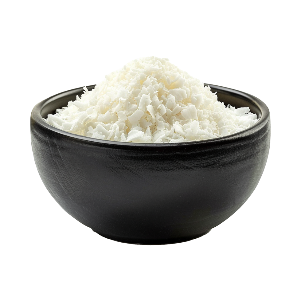 Coconut flakes powder in bowl png