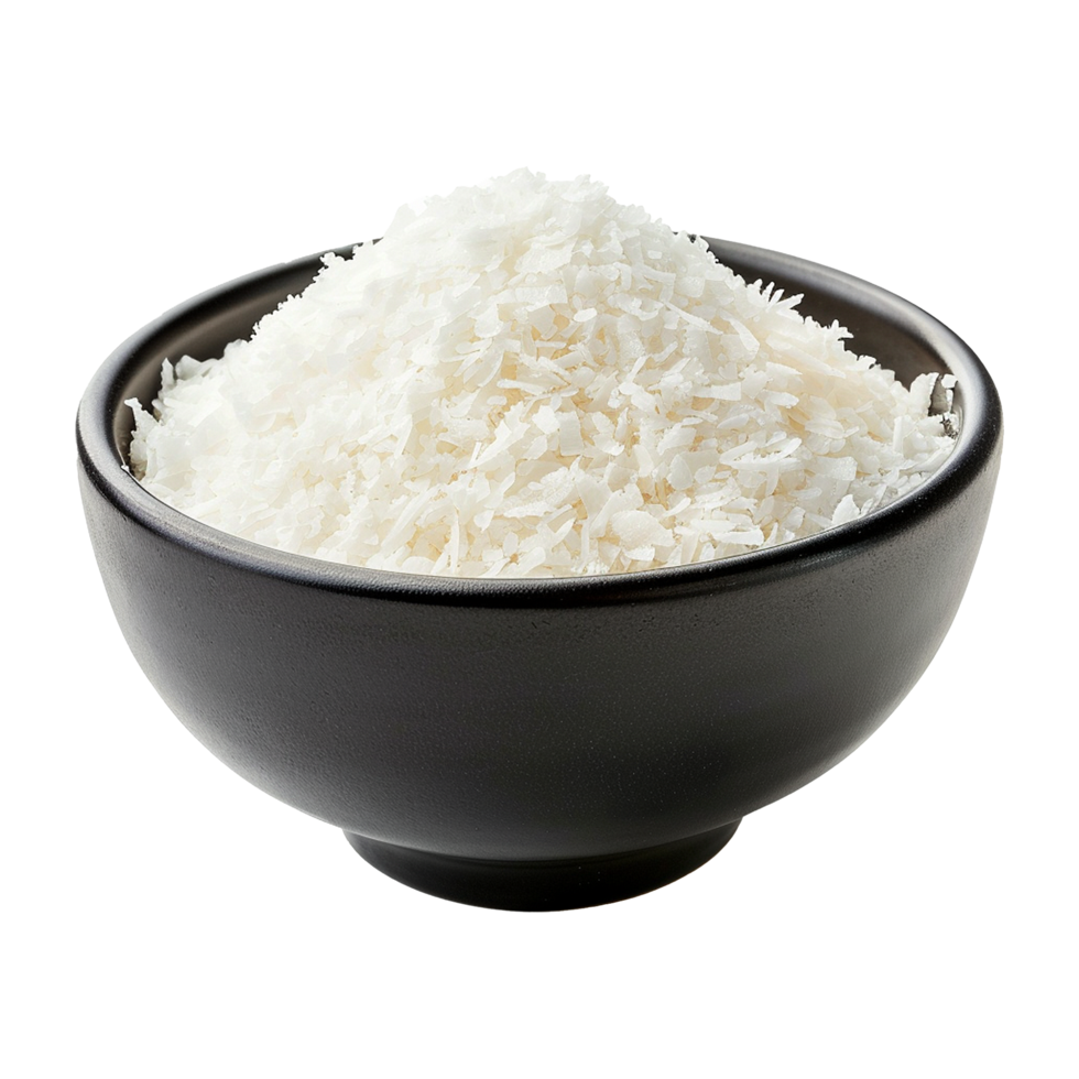 Coconut flakes powder in bowl png